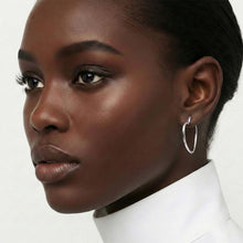 Load image into Gallery viewer, Open Hoop Classic Silver Heart Earrings
