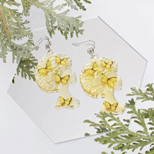 Load image into Gallery viewer, Dangle Yellow Med Afro Butterfly Earrings Women
