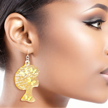 Load image into Gallery viewer, Dangle Yellow Med Afro Butterfly Earrings Women
