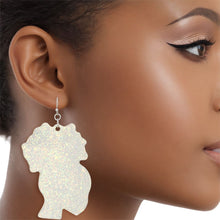 Load image into Gallery viewer, Fish Hooks Clear Glitter Natural Hair Earrings
