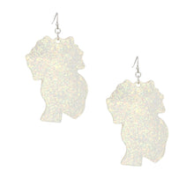 Load image into Gallery viewer, Fish Hooks Clear Glitter Natural Hair Earrings
