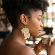 Load image into Gallery viewer, Yellow Iridescent Afro Girl Studs
