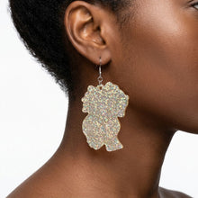 Load image into Gallery viewer, Yellow Iridescent Afro Girl Studs
