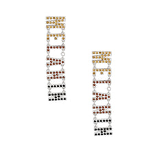 Load image into Gallery viewer, Silver Rhinestone MELANIN Link Earrings
