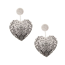 Load image into Gallery viewer, Drop Sparkling Love Black White Heart Earrings
