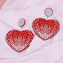 Load image into Gallery viewer, Drop Sparkling Love Red Heart Dangle Earrings
