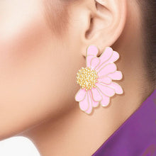 Load image into Gallery viewer, Studs Pink Half Daisy Flower Earrings for Women

