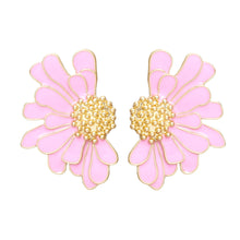 Load image into Gallery viewer, Studs Pink Half Daisy Flower Earrings for Women
