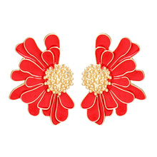 Load image into Gallery viewer, Studs Red Half Daisy Flower Earrings for Women
