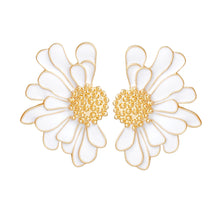 Load image into Gallery viewer, Studs White Half Daisy Flower Earrings for Women
