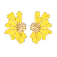 Load image into Gallery viewer, Studs Yellow Half Daisy Flower Earrings for Women
