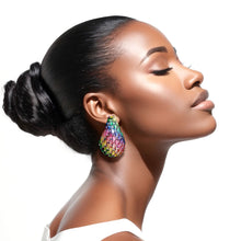 Load image into Gallery viewer, Studs Rainbow Embellished Teardrop Earrings
