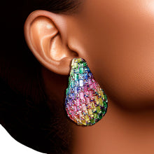 Load image into Gallery viewer, Studs Rainbow Embellished Teardrop Earrings
