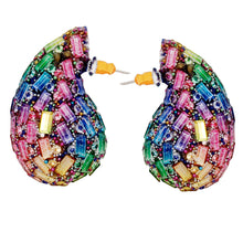 Load image into Gallery viewer, Studs Rainbow Embellished Small Teardrop Earrings
