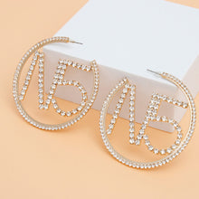 Load image into Gallery viewer, Hoops Gold Pave Rhinestone N5 Earrings for Women
