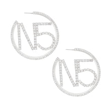 Load image into Gallery viewer, Hoops Silver Pave Rhinestone N5 Earrings for Women
