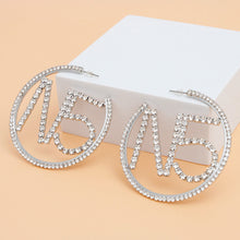 Load image into Gallery viewer, Hoops Silver Pave Rhinestone N5 Earrings for Women
