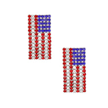 Load image into Gallery viewer, Studs Patriotic Bling American Flag Silver Earring
