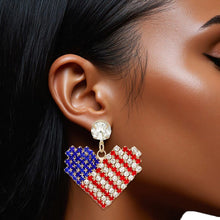 Load image into Gallery viewer, Drop Heart Freedom American Glam Gold Earrings
