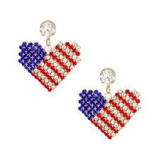 Load image into Gallery viewer, Drop Heart Freedom American Glam Gold Earrings
