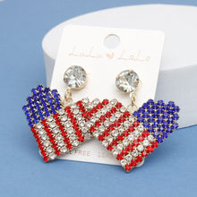 Load image into Gallery viewer, Drop Heart Freedom American Glam Gold Earrings

