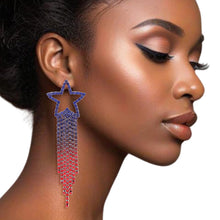 Load image into Gallery viewer, Fringe Earrings Star USA Bling for Women
