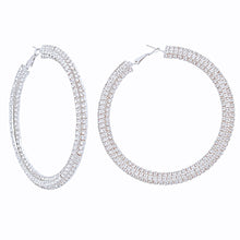 Load image into Gallery viewer, Hoops Iced Gold Stacked 80mm Earrings for Women
