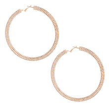 Load image into Gallery viewer, Gold Stacked Pave Hoops
