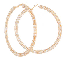 Load image into Gallery viewer, Gold Stacked Pave Hoops
