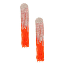 Load image into Gallery viewer, Tassel Orange Long Fringe Glam Earrings for Women
