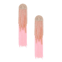 Load image into Gallery viewer, Tassel Pink Long Fringe Glam Earrings for Women
