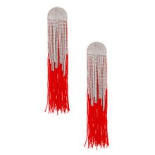 Load image into Gallery viewer, Tassel Red Long Fringe Glam Earrings for Women
