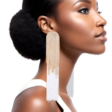 Load image into Gallery viewer, Tassel White Long Fringe Glam Earrings for Women
