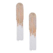 Load image into Gallery viewer, Tassel White Long Fringe Glam Earrings for Women
