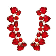 Load image into Gallery viewer, Dangle Red Heart Crystal Earrings for Women
