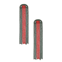 Load image into Gallery viewer, Fringe Red and Green Long Arched Earrings Women
