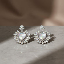 Load image into Gallery viewer, Stud Aurbo Crystal and Glass Heart Earrings
