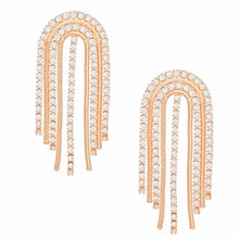 Load image into Gallery viewer, Tassel Large Gold Cascading Arch Earrings Women
