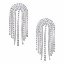 Load image into Gallery viewer, Tassel Large Silver Cascading Arch Earrings Women
