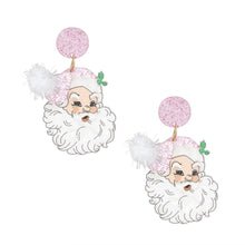 Load image into Gallery viewer, Drop Adorbs Painted Pink Hat Santa Earrings Women
