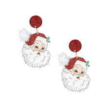 Load image into Gallery viewer, Drop Adorbs Painted Red Hat Santa Earrings Women
