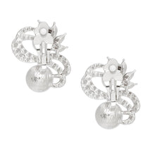 Load image into Gallery viewer, Clip On High End Silver Ribbon Pearl Earrings
