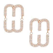 Load image into Gallery viewer, Studs Gold Pave Oval Loop Design Earrings Women
