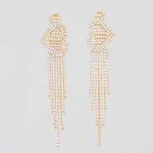 Load image into Gallery viewer, Tassel Long Gold Glam Heart Buckle Fringe Earrings
