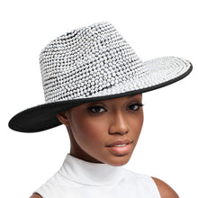 Load image into Gallery viewer, Fedora Black with Silver Rhinestone Bling Hat
