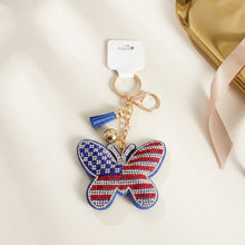 Load image into Gallery viewer, USA Patriotic Butterfly Padded Keychain Bag Clip
