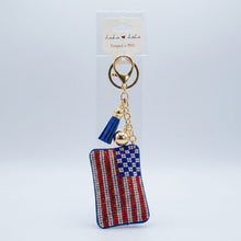 Load image into Gallery viewer, USA Patriotic Flag Padded Keychain Bag Clip
