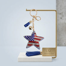 Load image into Gallery viewer, USA Patriotic Star Padded Keychain Bag Clip
