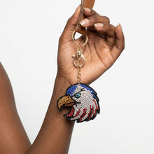 Load image into Gallery viewer, USA Patriotic Eagle Padded Keychain Bag Clip
