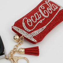 Load image into Gallery viewer, Keychain Red Coca Cola Sparkle Purse Charm
